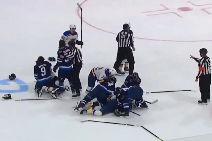 Massive Brawl at the Hockey Match