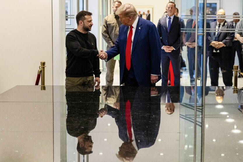 Photo of Zelensky and Trump near the White House before the funeral of Francis