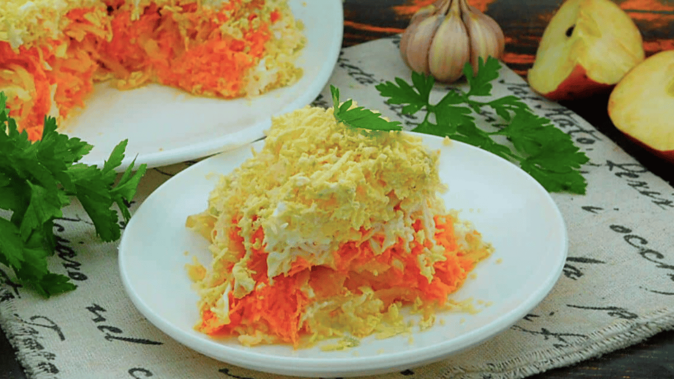 French Salad with Carrots - A hearty and quick recipe